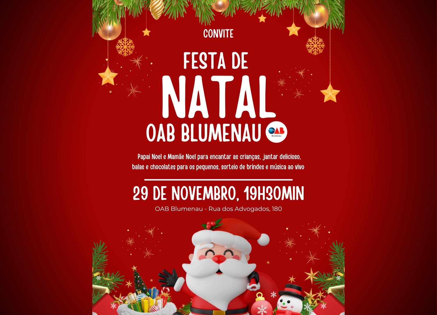 Convite Especial: Festa de Natal da OAB Blumenau!