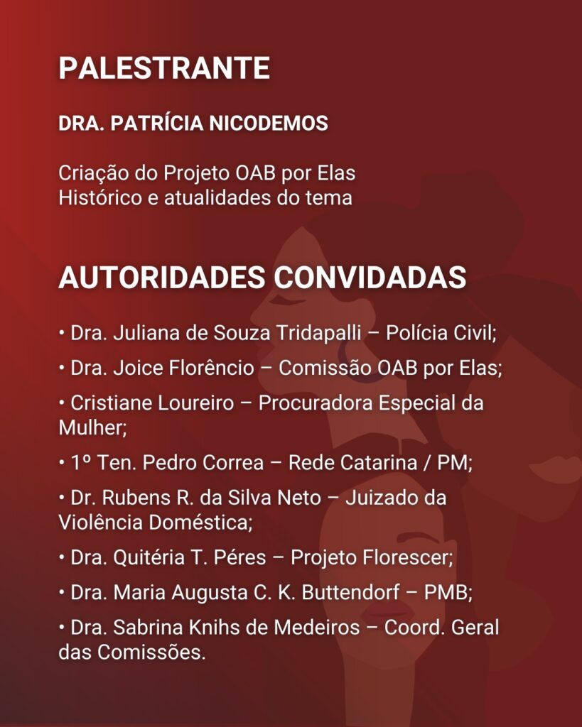 Lei Maria da Penha em FOCO – Projeto Qualifica OAB Blumenau