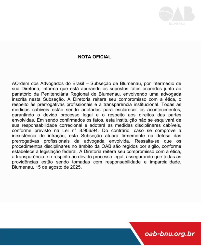 NOTA OFICIAL
