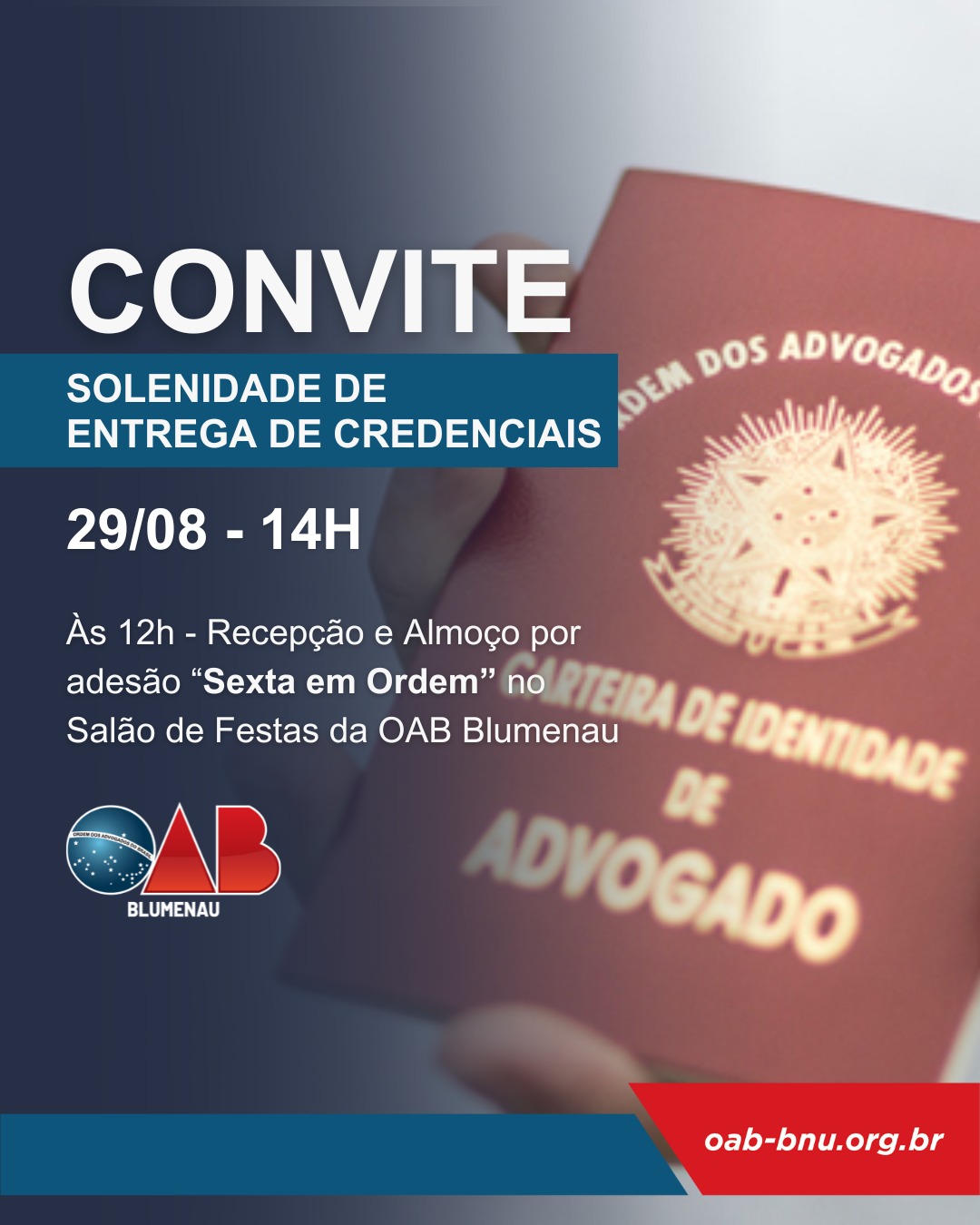 OAB Blumenau realiza solenidade de entrega de credenciais para novos profissionais OAB Blumenau realiza solenidade de entrega de credenciais para novos profissionais