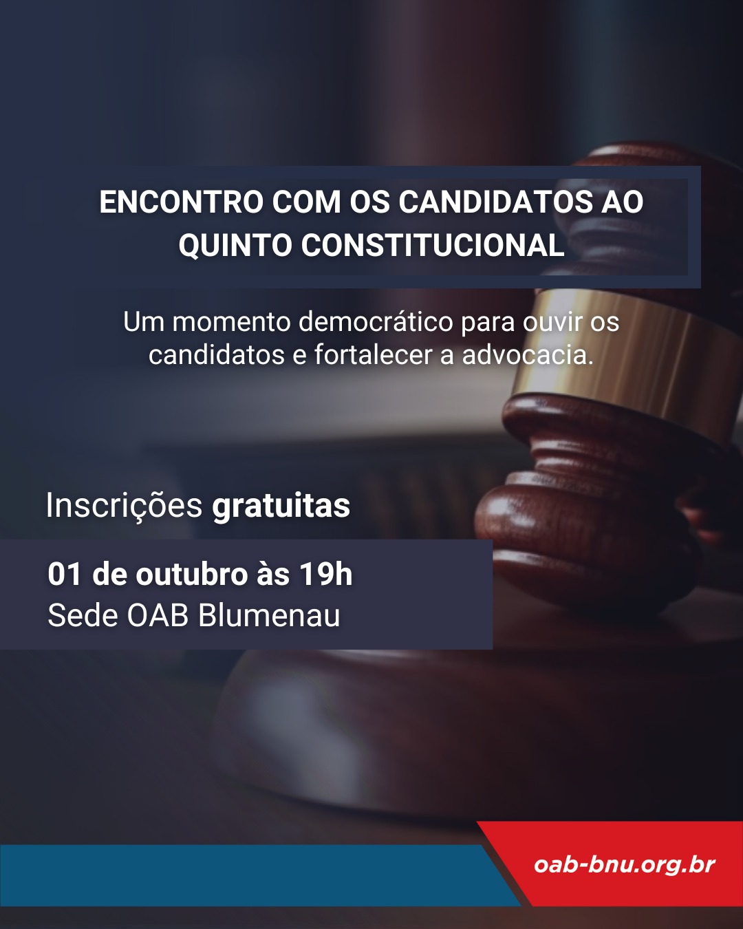 AB Blumenau promove apresentação dos candidatos ao Quinto Constitucional de Santa Catarina AB Blumenau promove apresentação dos candidatos ao Quinto Constitucional de Santa Catarina