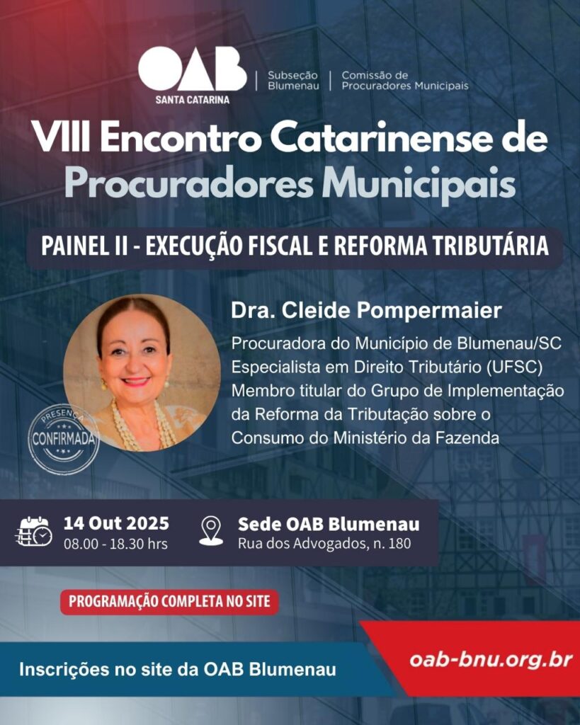 VIII Encontro Estadual de Procuradores Municipais celebra 10 anos em Blumenau