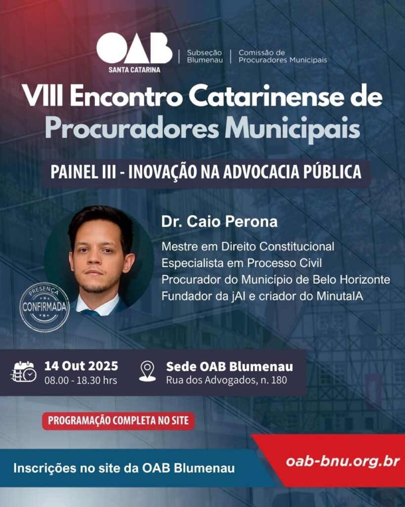 VIII Encontro Estadual de Procuradores Municipais celebra 10 anos em Blumenau