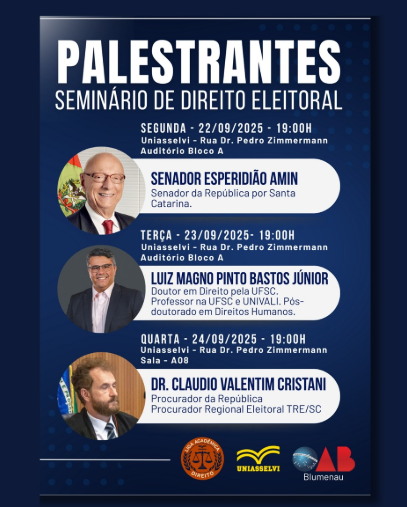 Seminário de Direito Eleitoral: Caminhos e Desafios das Eleições Municipais de 2026. Seminário de Direito Eleitoral: Caminhos e Desafios das Eleições Municipais de 2026.