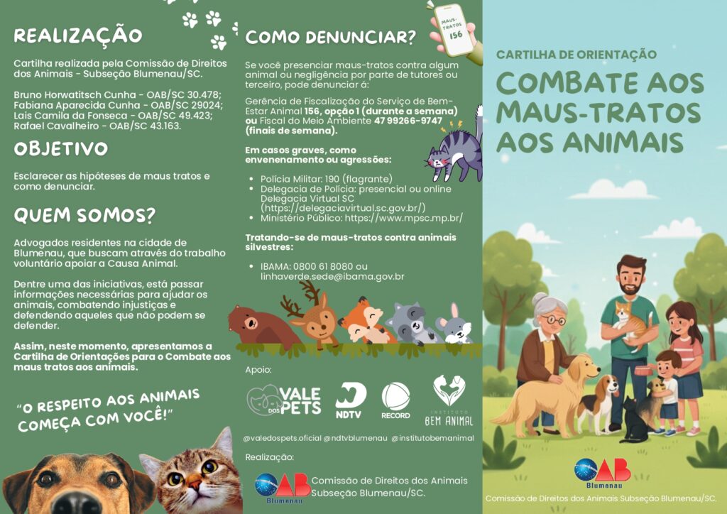 OAB Blumenau lança cartilha sobre Direitos dos Animais