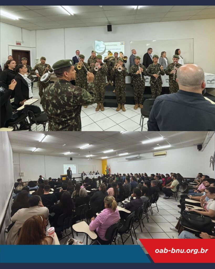 OAB Blumenau participa da abertura do Primeiro Seminário de Direito Eleitoral na Semana Acadêmica de Direito da Uniasselvi
