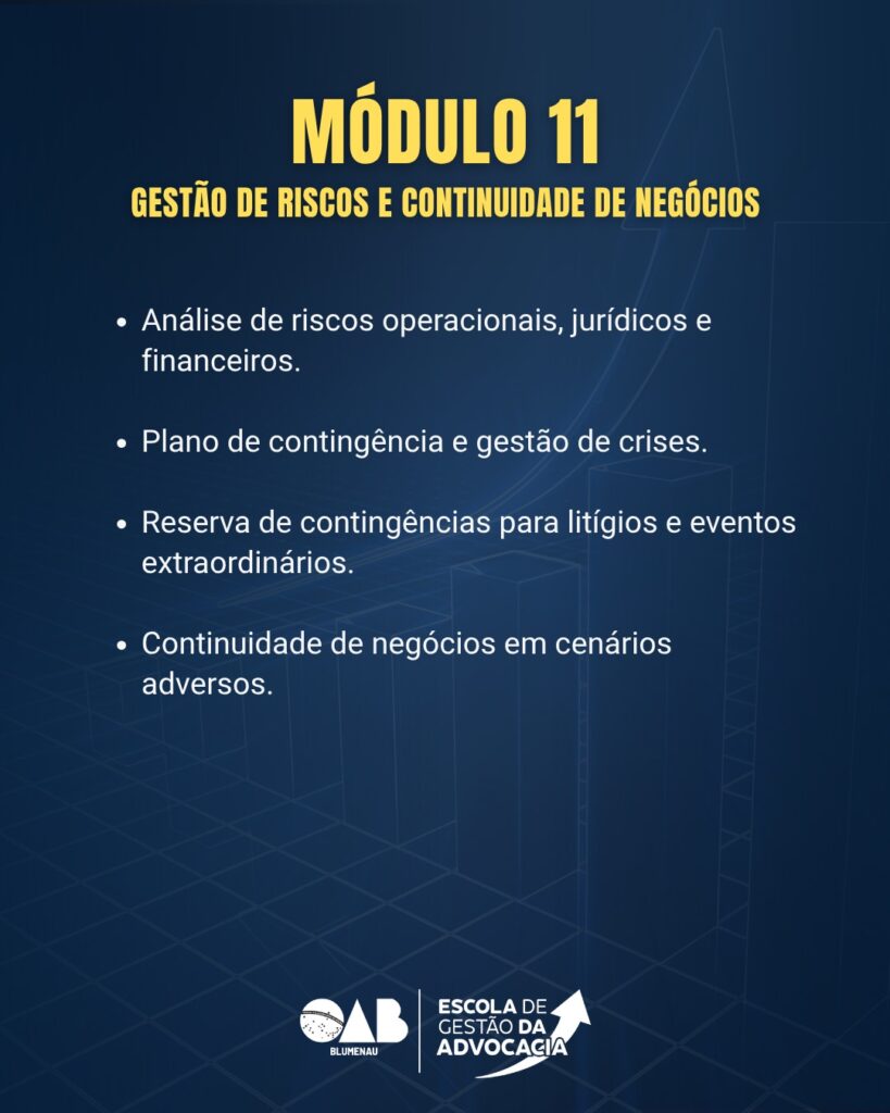 Escola de Gestão da Advocacia OAB Blumenau promove segundo evento sobre gestão como instrumento de resultados