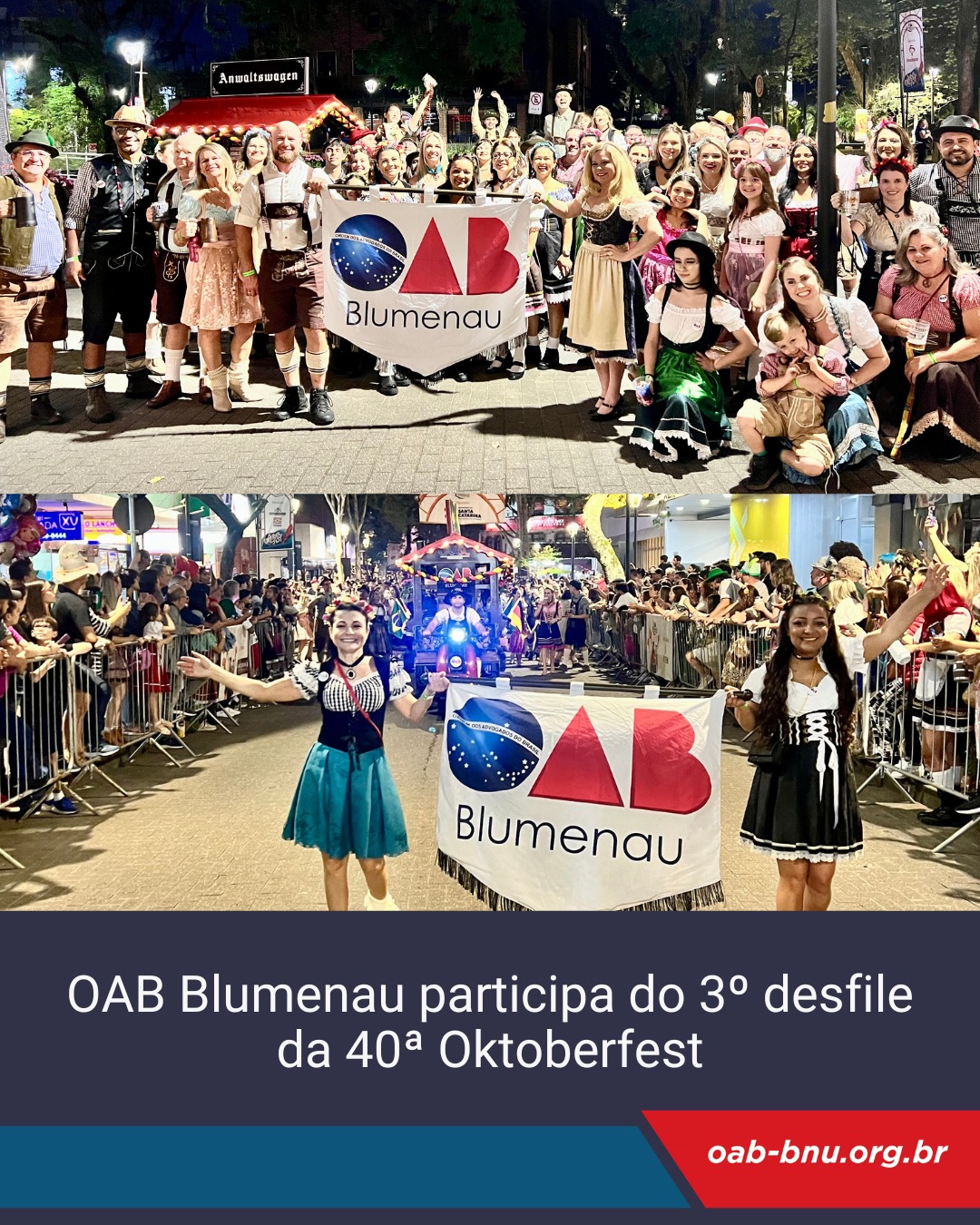 OAB Blumenau participa do 3º desfile da 40ª Oktoberfest OAB Blumenau participa do 3º desfile da 40ª Oktoberfest