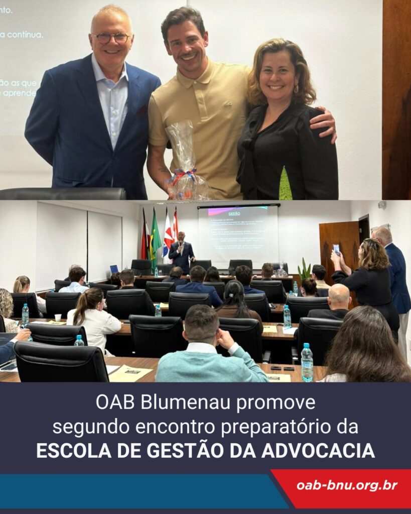 OAB Blumenau promove segundo encontro preparatório da Escola de Gestão da Advocacia e reúne público interessado em discutir inovação e resultados na profissão