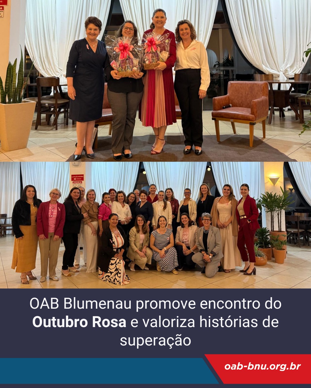 OAB Blumenau promove encontro especial do Outubro Rosa e reúne advogadas de Blumenau e Pomerode em noite de inspiração e solidariedade OAB Blumenau promove encontro especial do Outubro Rosa e reúne advogadas de Blumenau e Pomerode em noite de inspiração e solidariedade