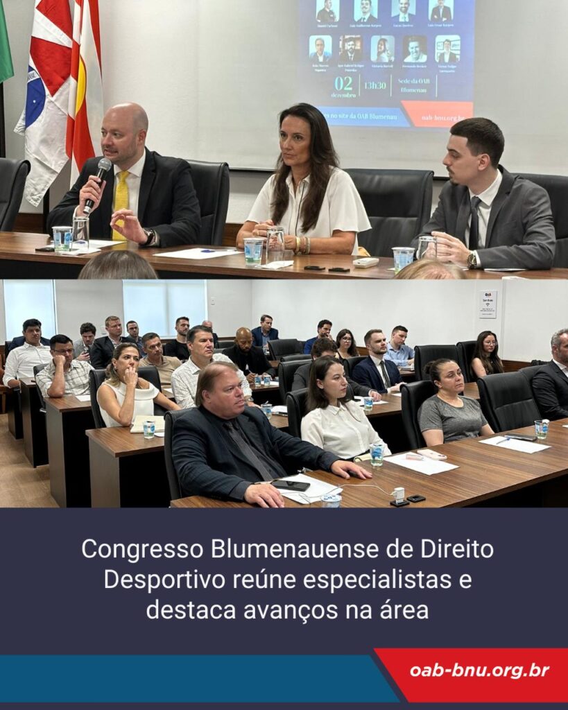Congresso Blumenauense de Direito Desportivo reúne especialistas e destaca avanços na área