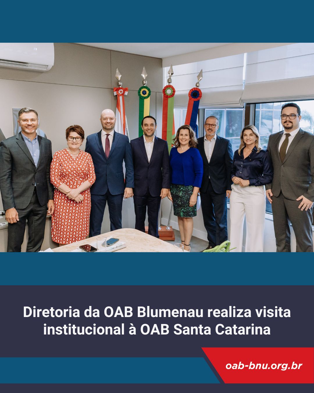 Diretoria da OAB Blumenau realiza visita institucional à OAB Santa Catarina
