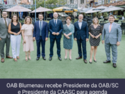 OAB Blumenau recebe Presidente da OAB/SC e Presidente da CAASC para agenda institucional voltada à Conferência Estadual