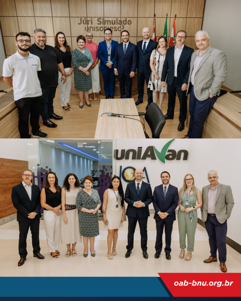 OAB Blumenau recebe Presidente da OAB/SC e Presidente da CAASC para agenda institucional voltada à Conferência Estadual