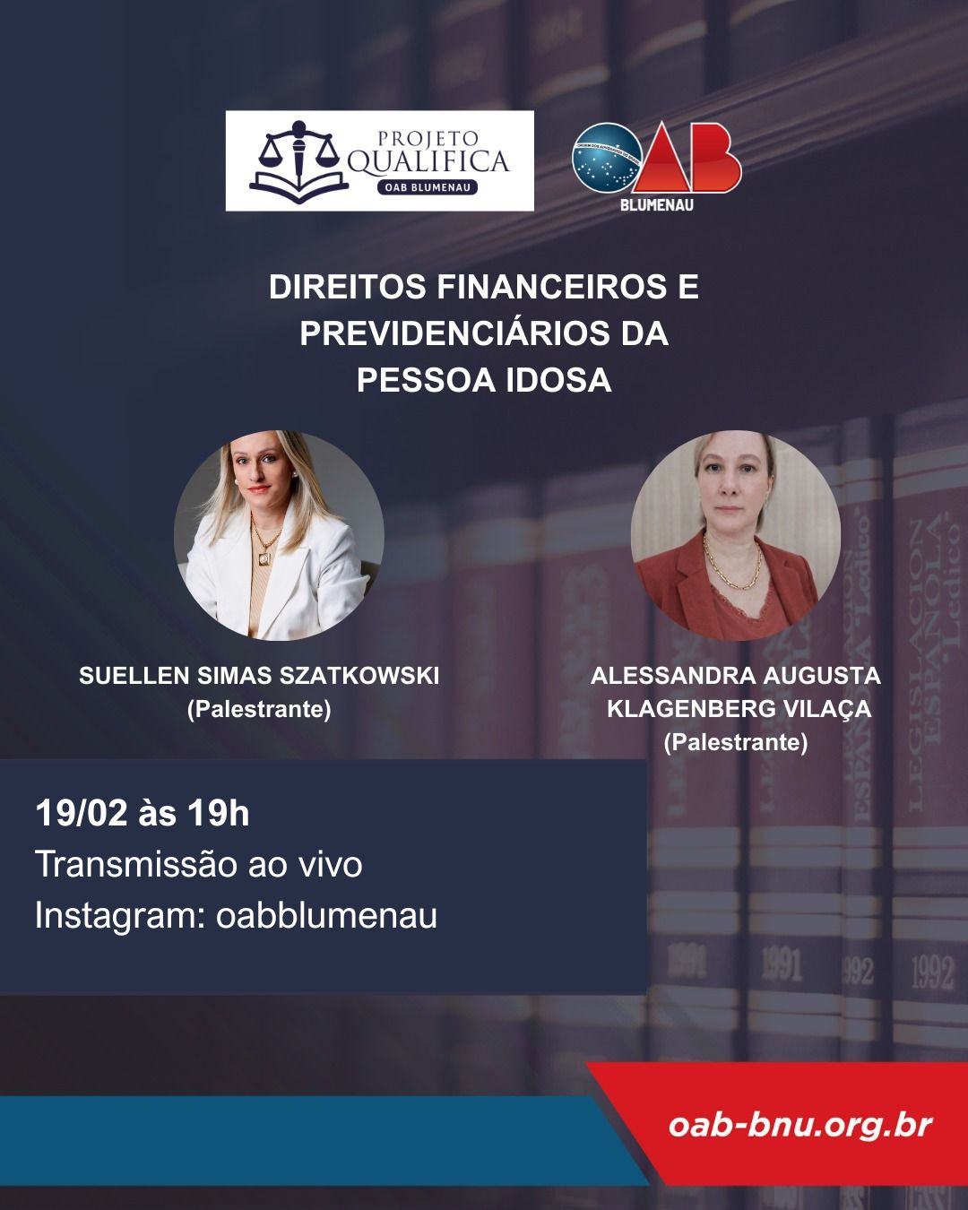 Comissão de Direito da Pessoa Idosa promove live sobre direitos financeiros e previdenciários Comissão de Direito da Pessoa Idosa promove live sobre direitos financeiros e previdenciários