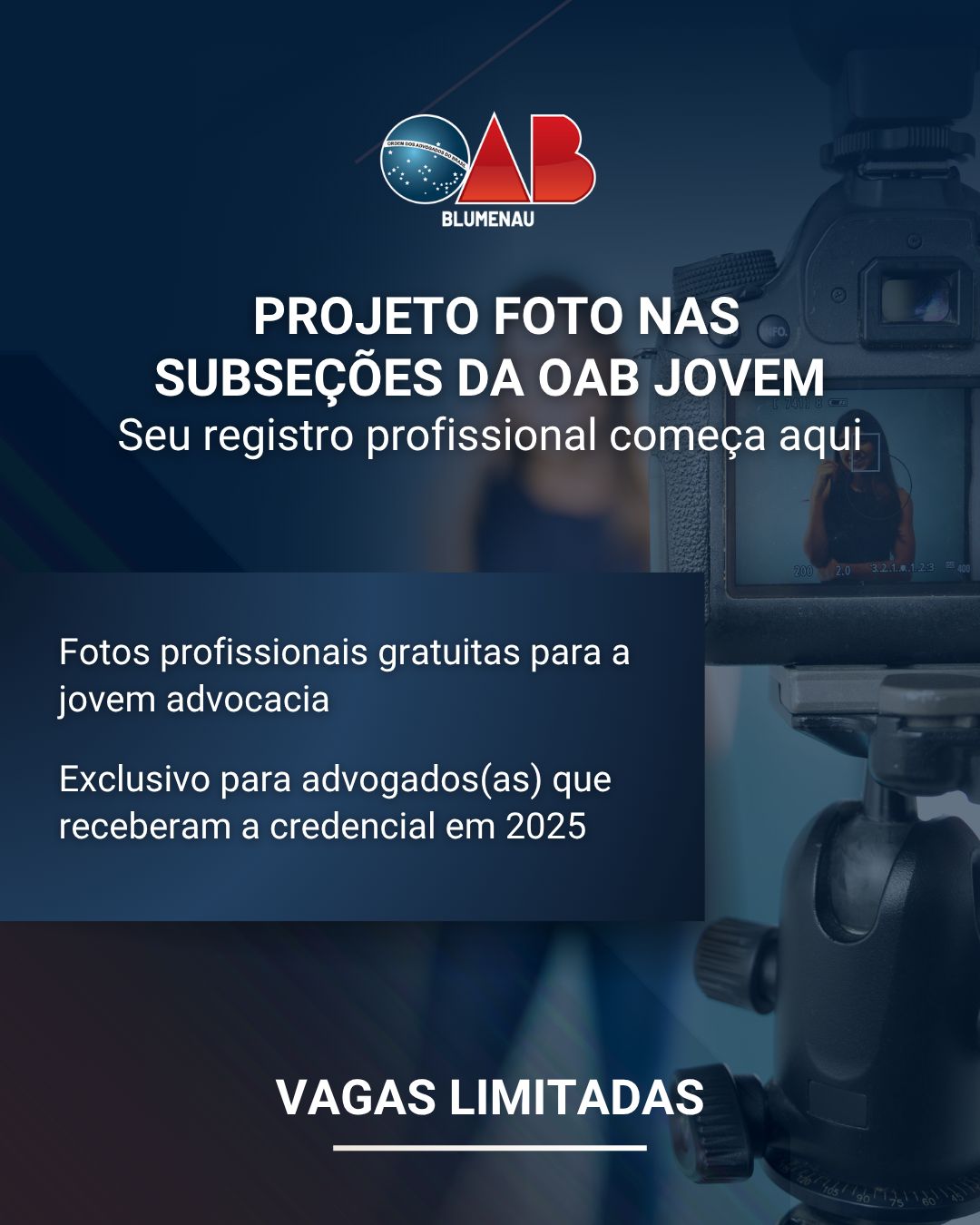 OAB Blumenau promove ensaio fotográfico para jovens profissionais da advocacia