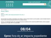 ATENÇÃO: Eproc fora do AR