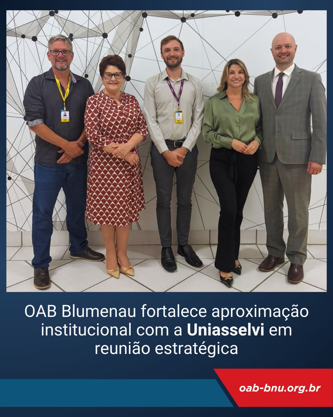 OAB Blumenau fortalece aproximação institucional com a Uniasselvi em reunião estratégica