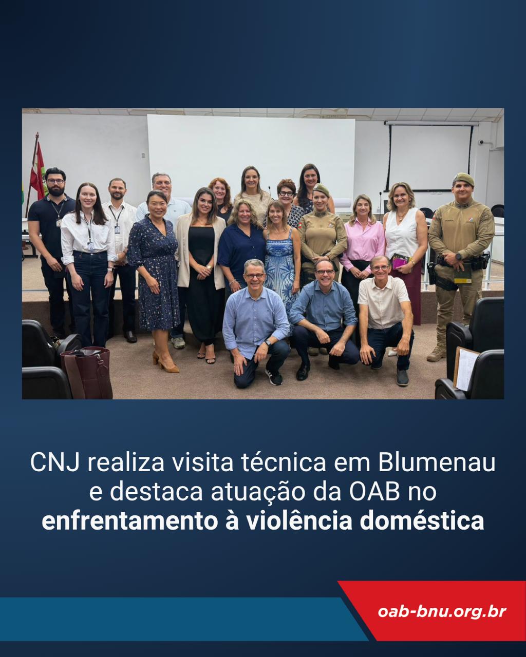 CNJ realiza visita técnica em Blumenau e destaca atuação da OAB no enfrentamento à violência doméstica