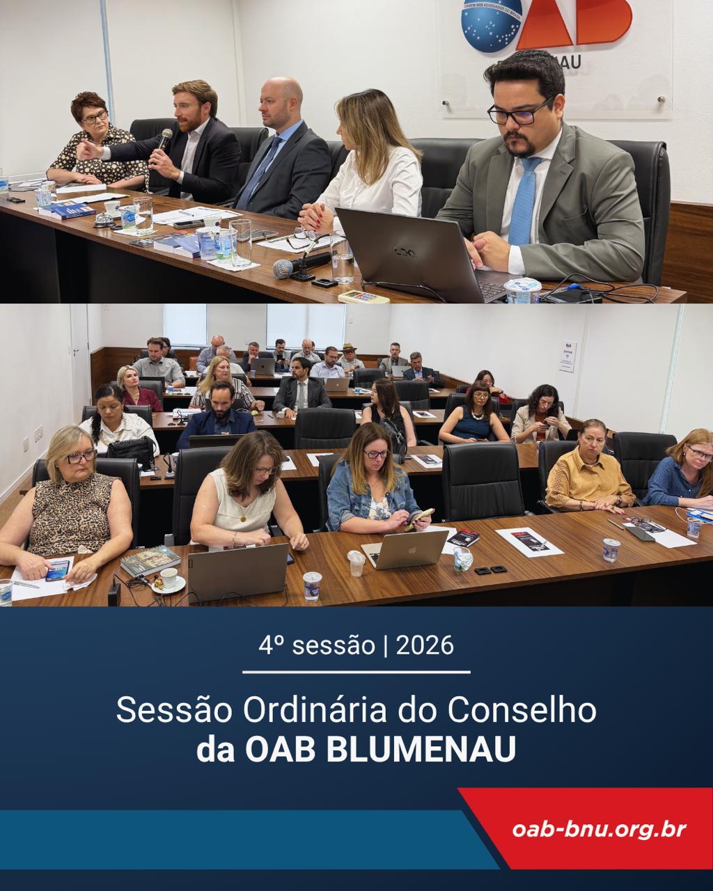 Sessão do Conselho da OAB Blumenau destaca pautas institucionais e nomeações de comissões