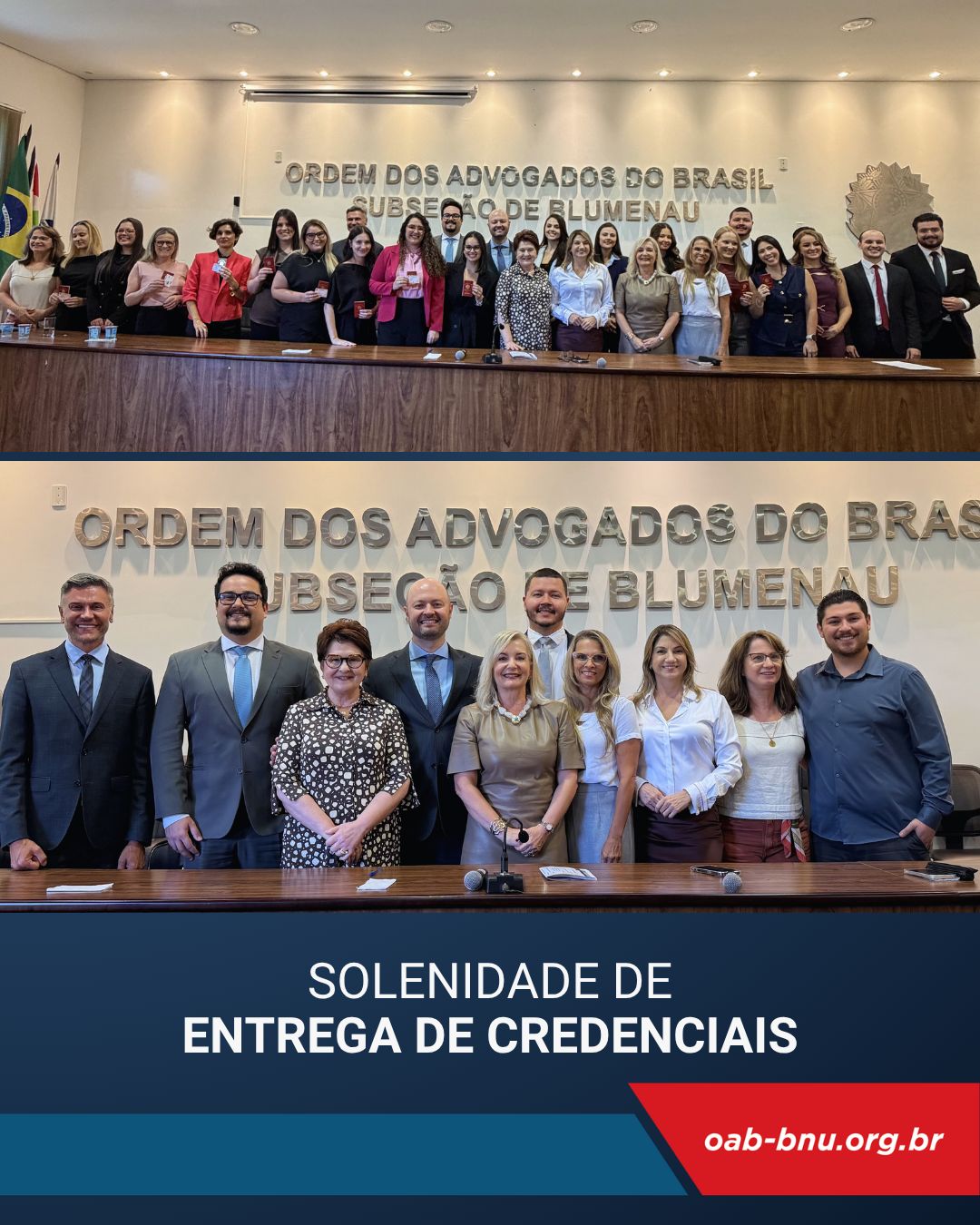 Solenidade de Compromisso e Entrega de Credenciais marca ingresso de novos advogados na OAB Blumenau