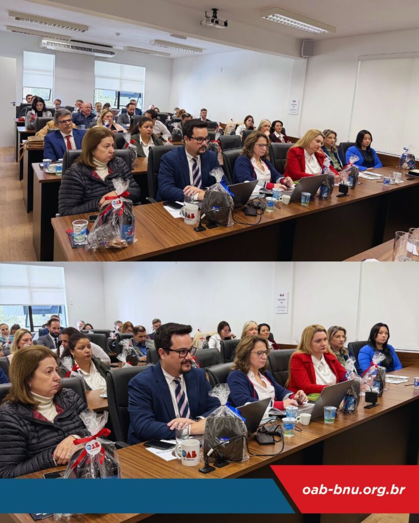 OAB Blumenau debate pautas institucionais da advocacia e recebe visita do presidente do TJSC durante sessão do Conselho Subseccional