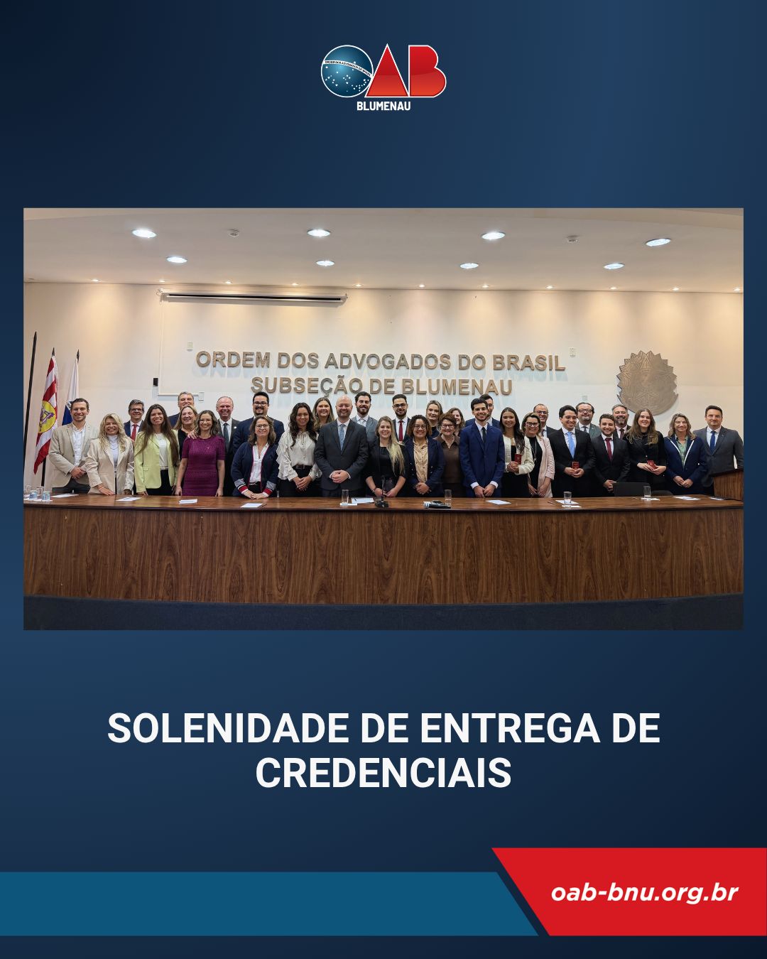 Presidente do TJSC prestigia entrega de credenciais na OAB Blumenau e recebe homenagem da Subseção Presidente do TJSC prestigia entrega de credenciais na OAB Blumenau e recebe homenagem da Subseção