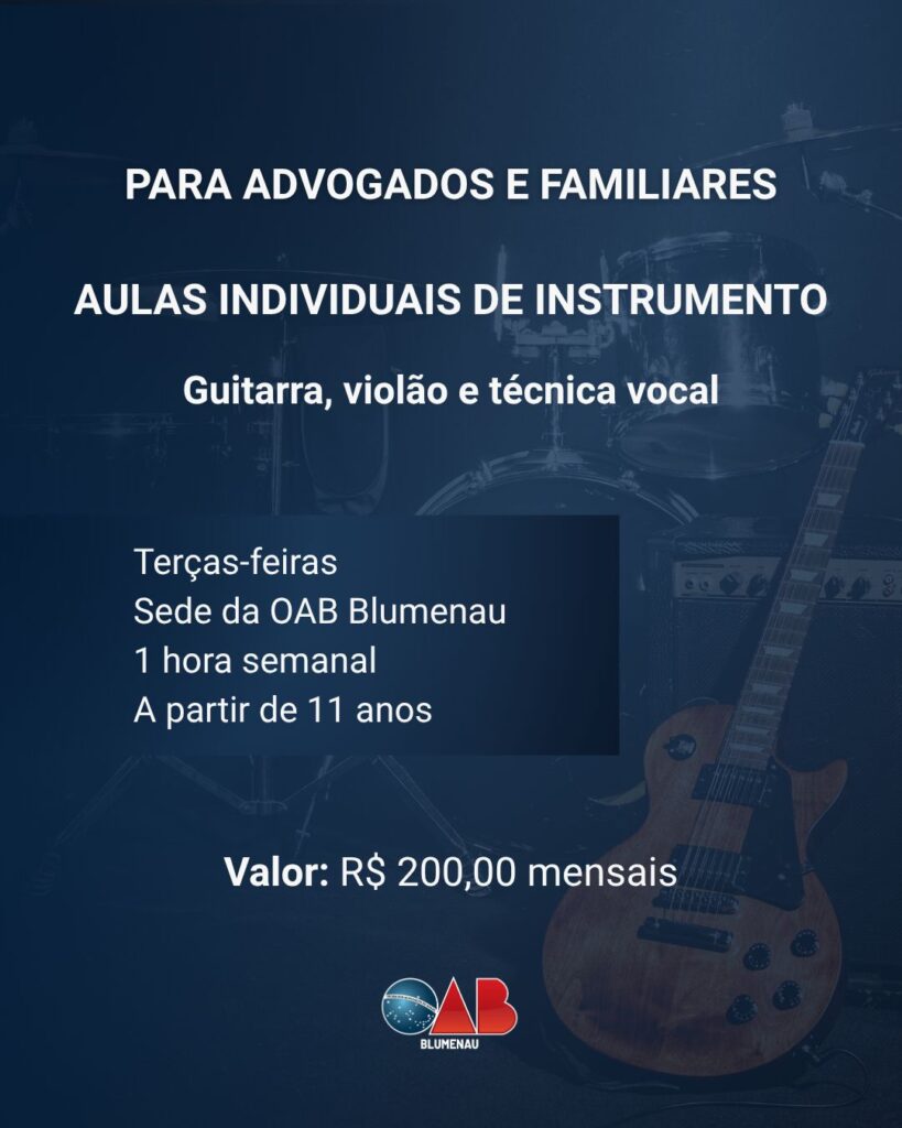 OAB Blumenau inaugura Escola de Música e amplia ações culturais voltadas à advocacia e comunidade