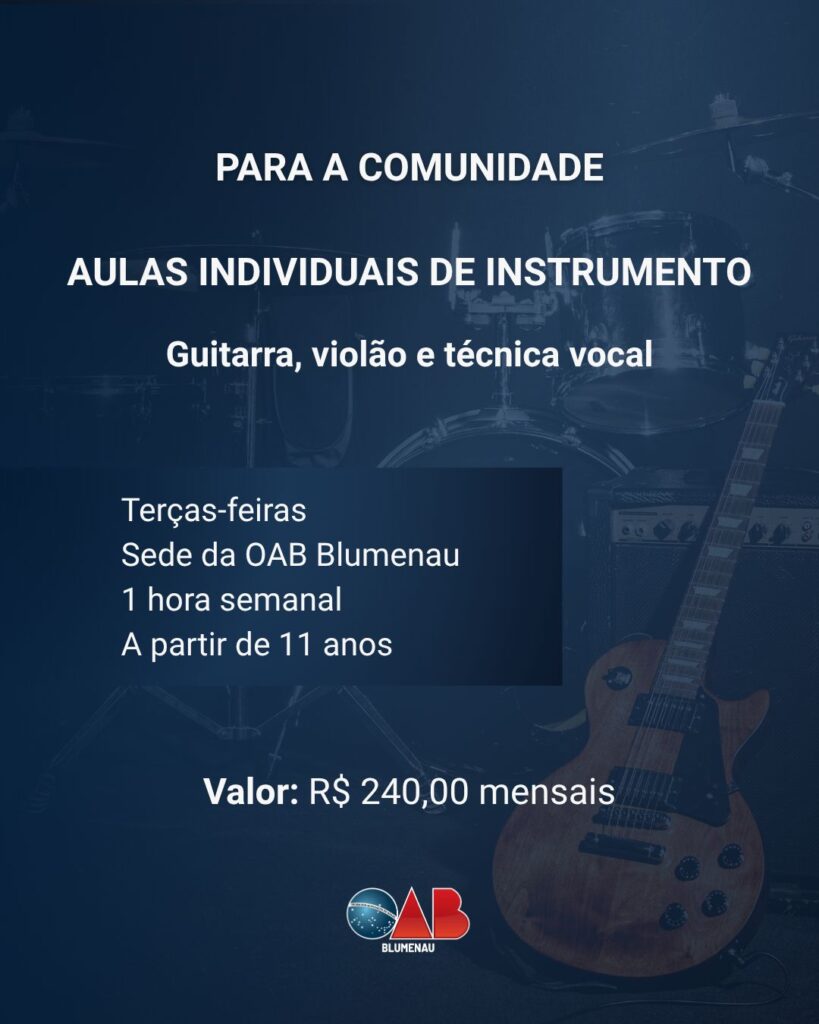 OAB Blumenau inaugura Escola de Música e amplia ações culturais voltadas à advocacia e comunidade