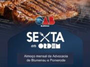 A OAB Blumenau realiza, no próximo dia 26 de junho, mais uma edição do tradicional Sexta em Ordem, evento voltado à integração da advocacia de Blumenau e Pomerode.