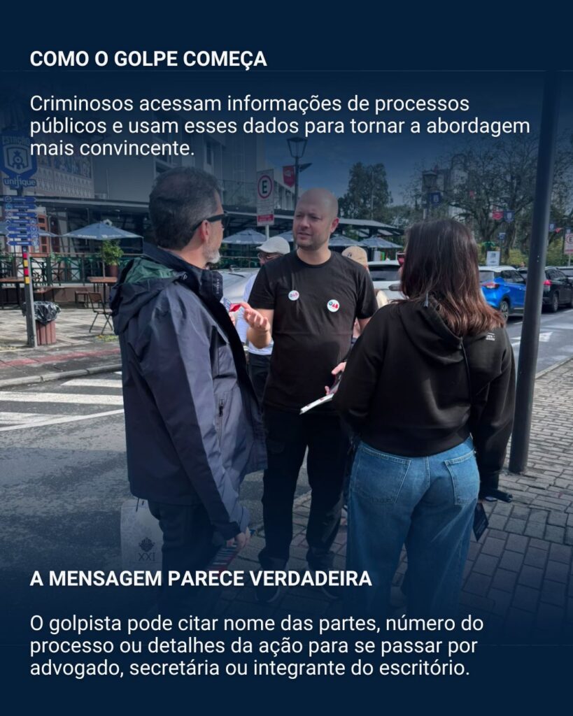 OAB Blumenau promove ação de conscientização para prevenir o golpe do falso advogado