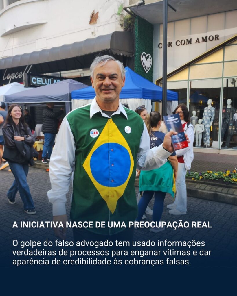 OAB Blumenau promove ação de conscientização para prevenir o golpe do falso advogado