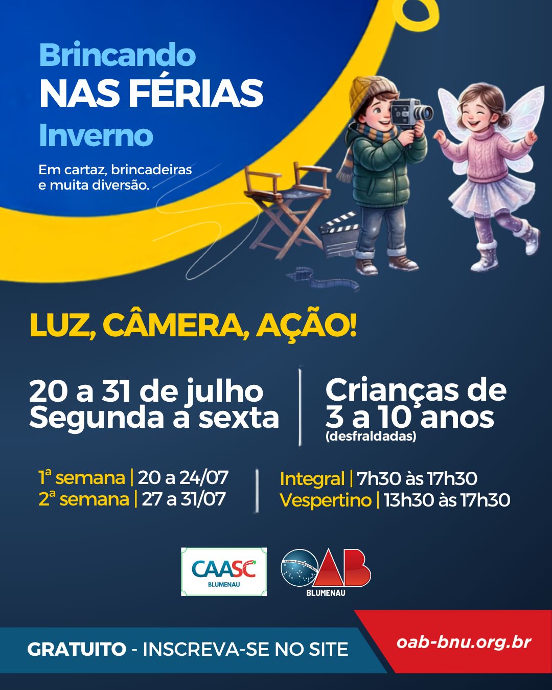 Últimos dias para inscrições no Brincando nas Férias de Inverno do Sesc Blumenau Últimos dias para inscrições no Brincando nas Férias de Inverno do Sesc Blumenau