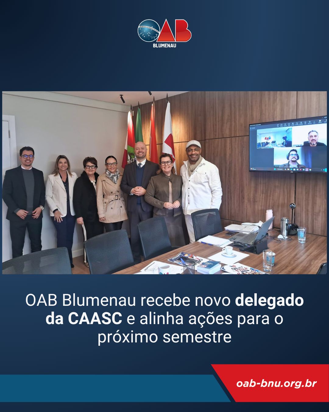 OAB Blumenau recebe novo delegado da CAASC e alinha ações para o próximo semestre