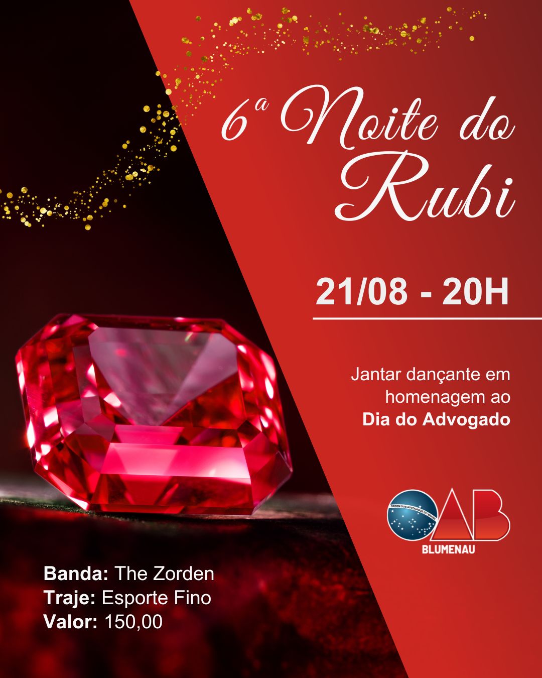 Noite do Rubi celebra o Mês da Advocacia com gastronomia, música e integração na OAB Blumenau Noite do Rubi celebra o Mês da Advocacia com gastronomia, música e integração na OAB Blumenau