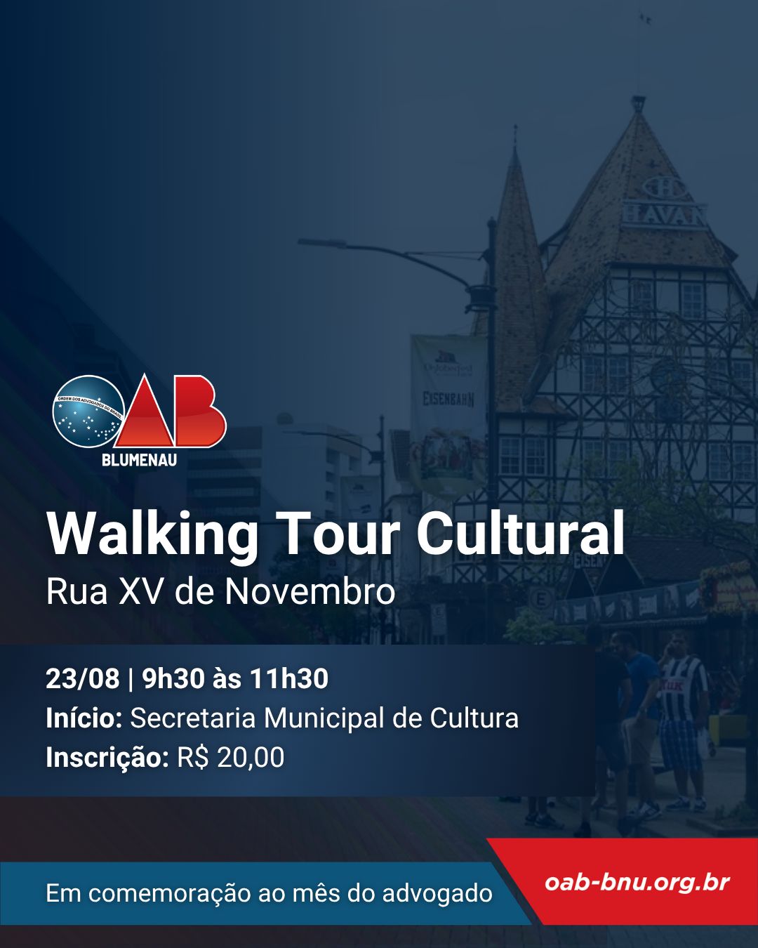 OAB Blumenau promove Walking Tour pelo Centro Histórico em celebração ao Mês da Advocacia OAB Blumenau promove Walking Tour pelo Centro Histórico em celebração ao Mês da Advocacia