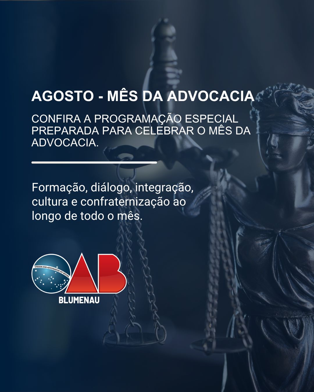 Mês da Advocacia reafirma protagonismo da OAB Blumenau com grandes conquistas e programação histórica Mês da Advocacia reafirma protagonismo da OAB Blumenau com grandes conquistas e programação histórica