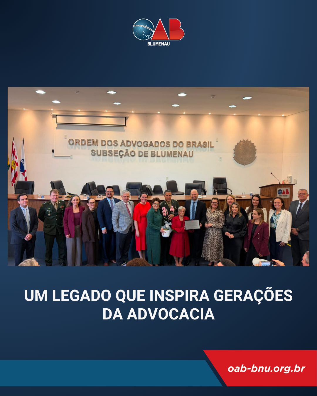OAB Blumenau homenageia Dra. Maria Cecília de Souza e celebra um legado que inspira gerações da advocacia