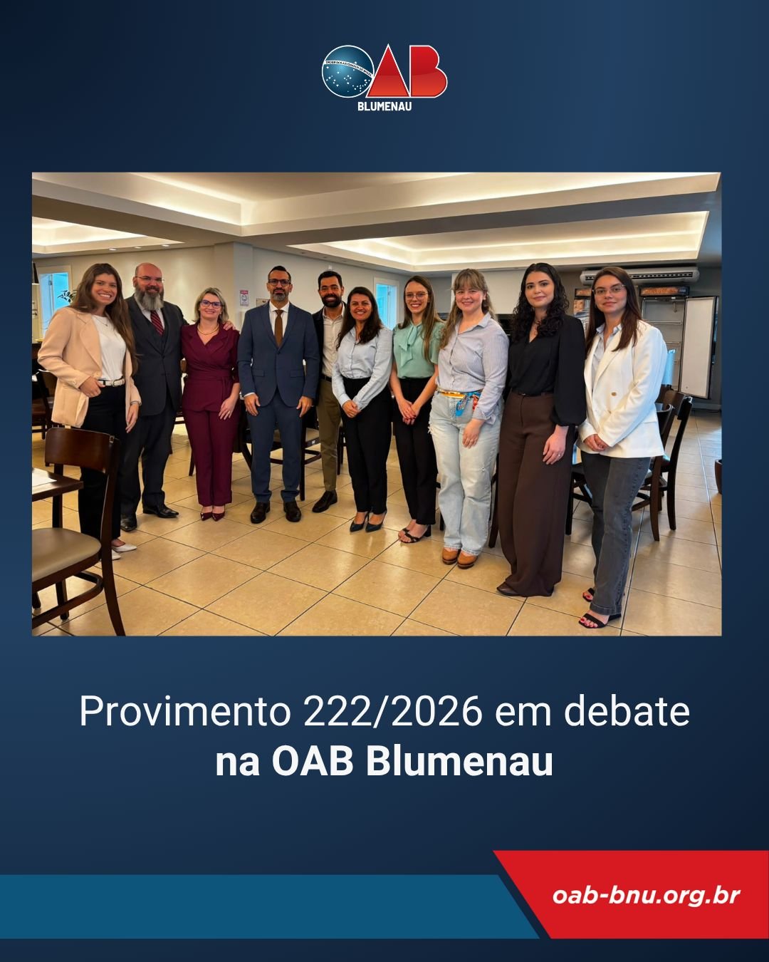 OAB Blumenau promove debate sobre os impactos do Provimento 222/2026 do CNJ