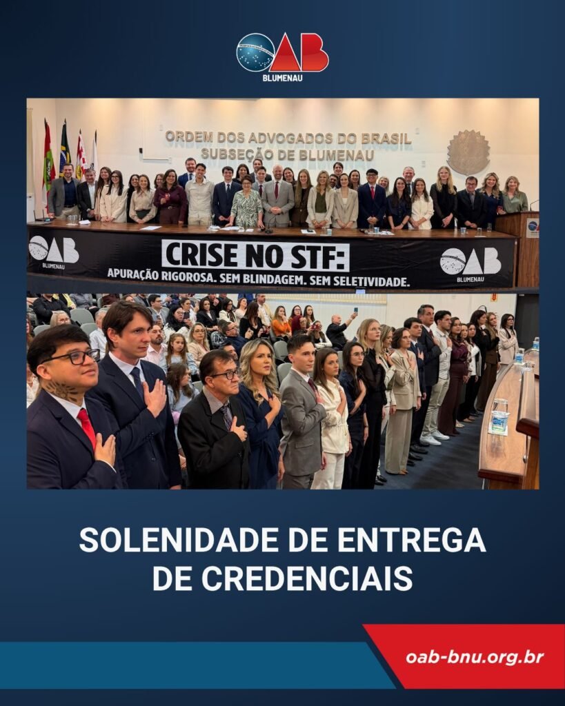 OAB Blumenau entrega credenciais a 19 novos profissionais e marca início de uma nova etapa na advocacia