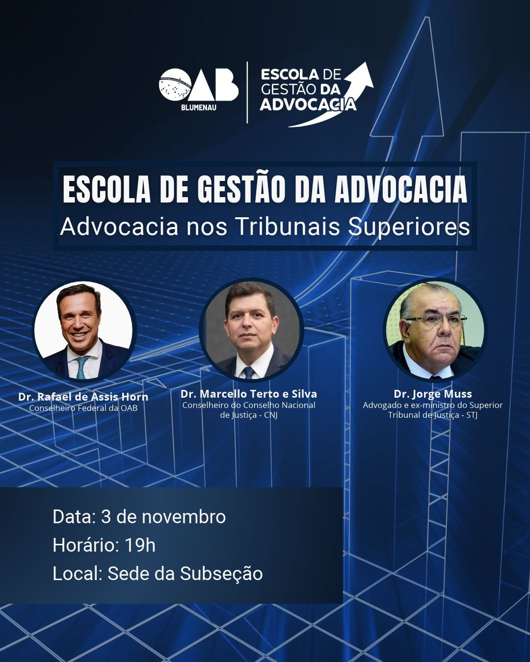 OAB Blumenau inaugura segunda turma da Escola de Gestão da Advocacia com Aula Magna sobre atuação nos Tribunais Superiores