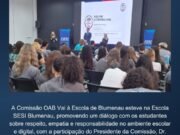 Comissão OAB Vai à Escola leva debate sobre bullying e cyberbullying a estudantes da Escola SESI Blumenau