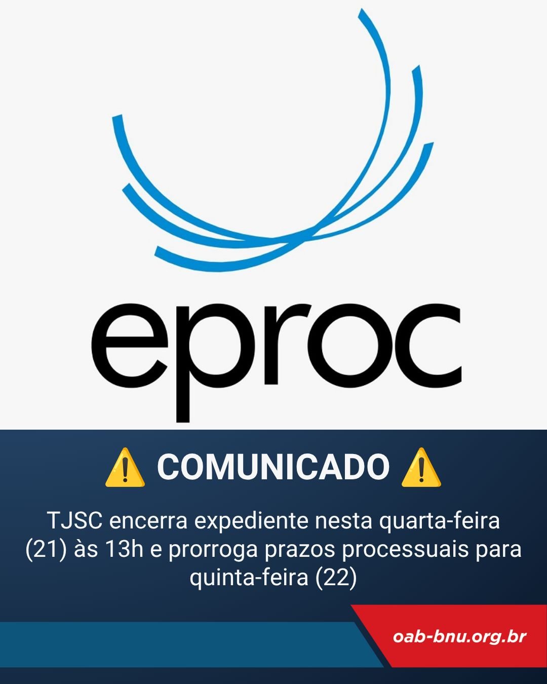 ATENÇÃO: TJSC encerra expediente nesta quarta-feira (21) às 13h e prorroga prazos processuais para quinta-feira (22) ATENÇÃO: TJSC encerra expediente nesta quarta-feira (21) às 13h e prorroga prazos processuais para quinta-feira (22)
