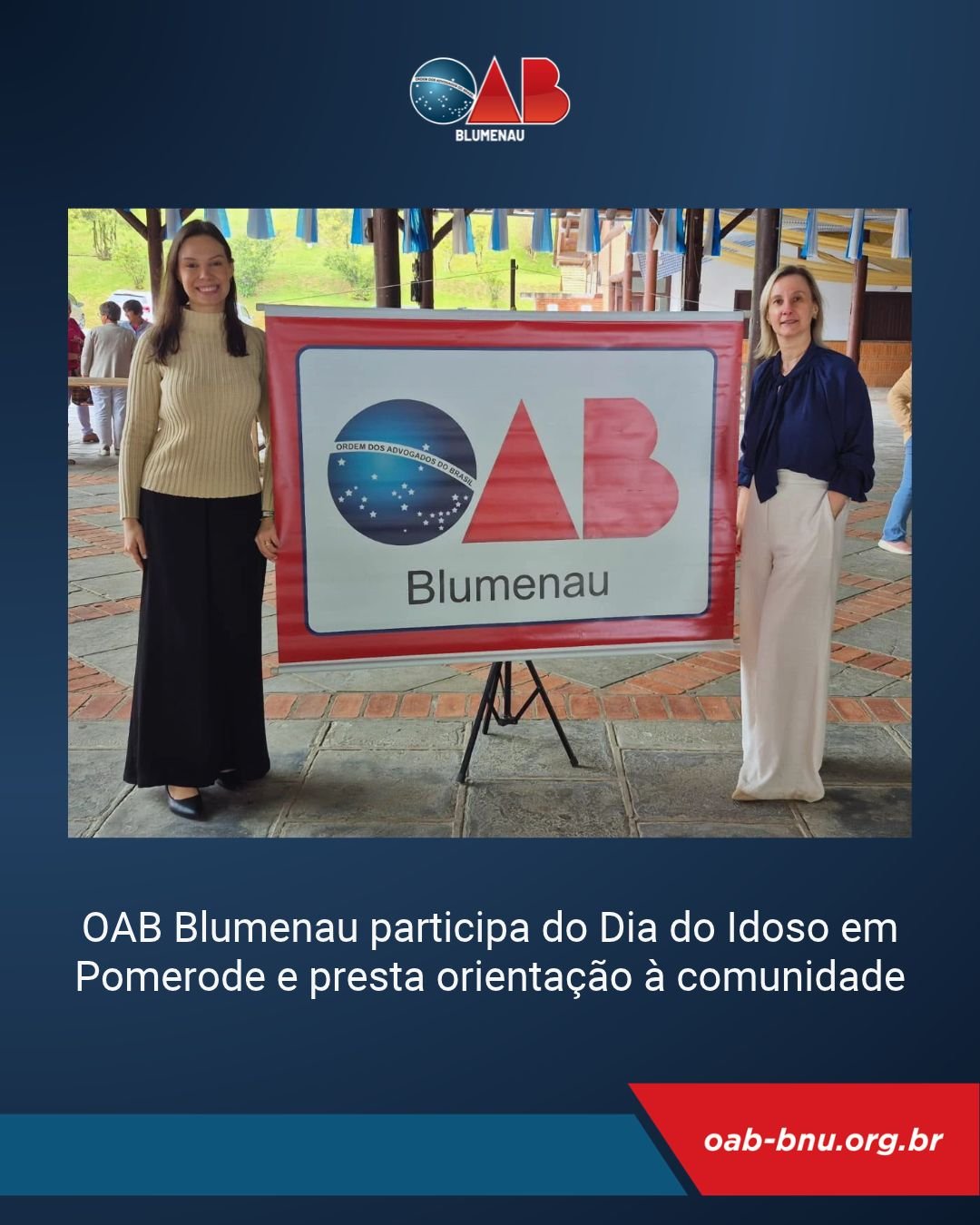 OAB Blumenau participa do Dia do Idoso em Pomerode e presta orientação à comunidade