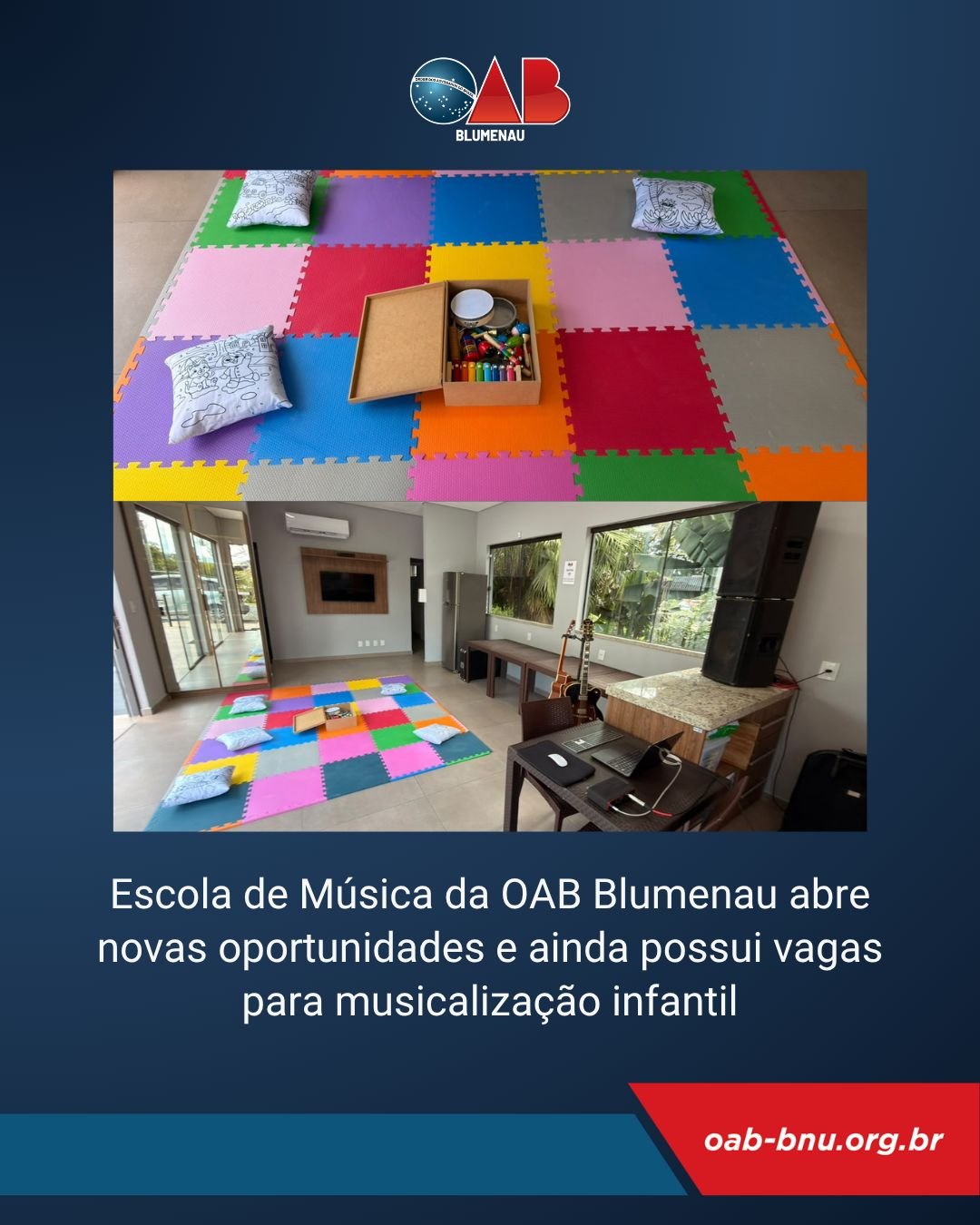 Escola de Música da OAB Blumenau abre novas oportunidades e ainda possui vagas para musicalização infantil